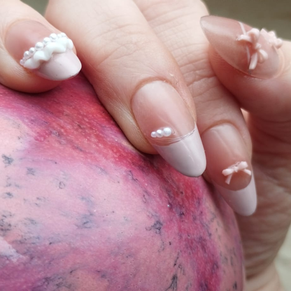 Milk Bow — Press-On Nails