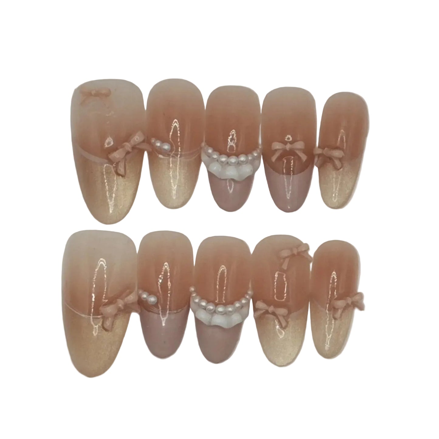 Milk Bow — Press-On Nails