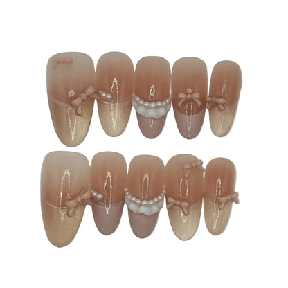 Milk Bow — Press-On Nails